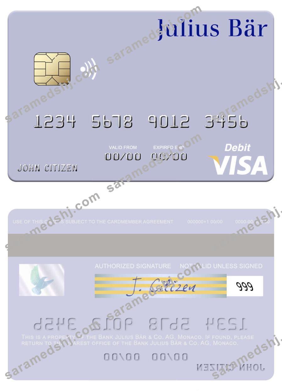 Monaco Bank Julius Bär & Co. AG visa debit card
